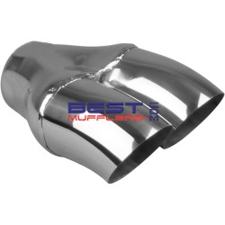 Twin Dump Exhaust Tip
2.00" Inlet/ 3.00" Outlets
Polished Stainless Steel