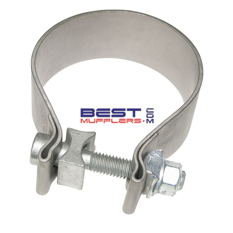 SBC350SS Heavy Duty Exhaust Clamp – single bolt design. Suits expanded pipe and muffler spigot sizes 89mm (3.50") ID.