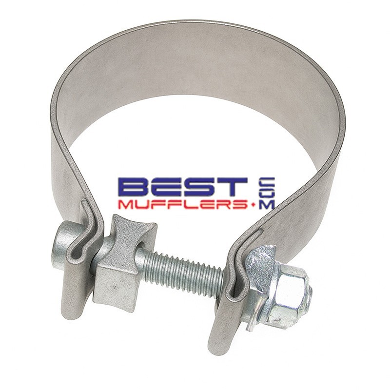 SBC500SS Heavy Duty Exhaust Clamp – single bolt design. Suits expanded pipe and muffler spigot sizes 127mm (5.00") ID.