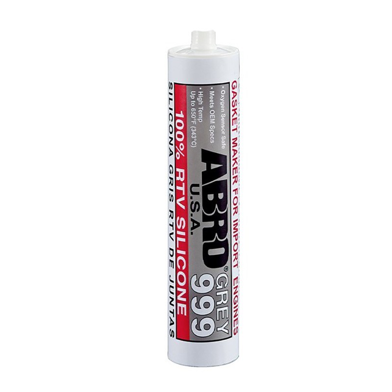 Abro Grey RTV Exhaust Sealant (SS999) – high temperature gasket maker rated to 650°F (343°C). Oxygen sensor safe