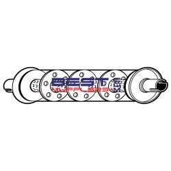 BM2181 Muffler replacement for Leyland Mini models fitted with 850cc, 1.0L, and 1.1L engines 1961 and 1979.