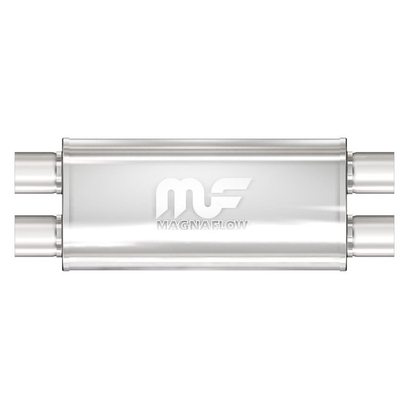 MagnaFlow Muffler 12469 – Twin 3" In/Out 5" x 8" Oval Stainless Steel with built in x-pipe