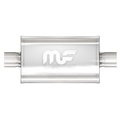 MagnaFlow 14245 is a straight-through performance muffler featuring a 130mm x 200mm x 450mm (8" x 5" x 18")
