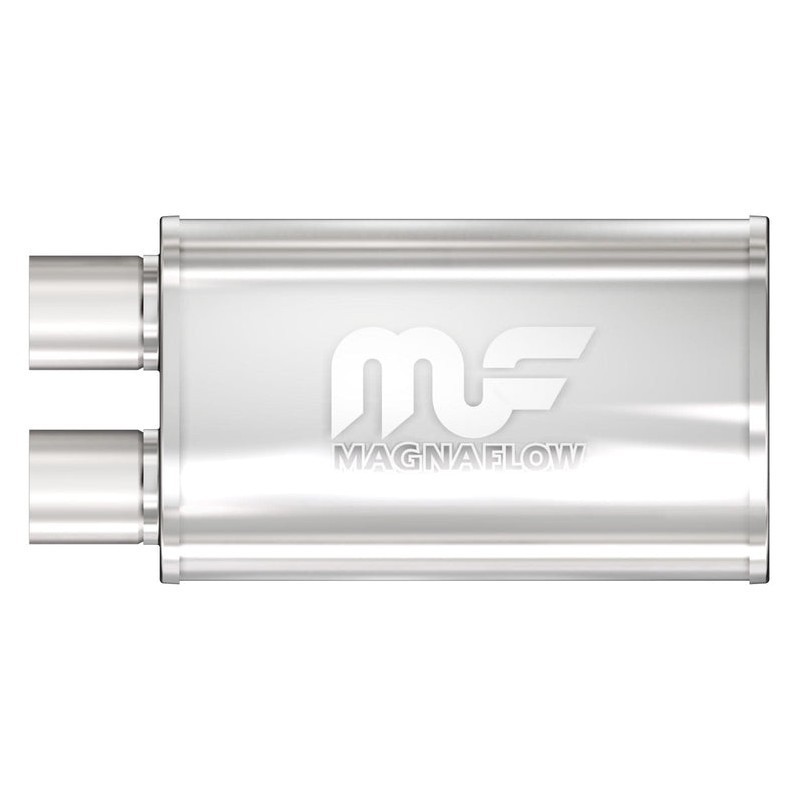 The MagnaFlow muffler 14210 is a straight-through performance muffler (8" x 5" x 14") featuring 2.50" Inlet/Outlet