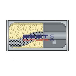 Berklee BS0655 Universal Muffler – 63mm Centre / Offset Free-Flow (510mm Body)