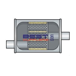 Berklee Sports Muffler BS0932 – 57mm (2.25") Centre Offset Reverse Flow Quiet
