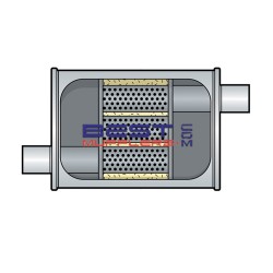 Berklee Sports Muffler BS0931 – 63mm (2.50") Offset Offset Reverse Flow Quiet