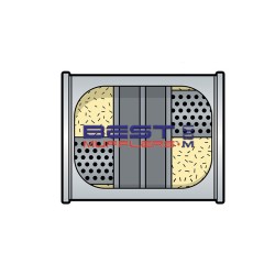 Berklee Sports Muffler BS0233 – 76mm (3.00") Offset Offset Chambered Design with Baffle