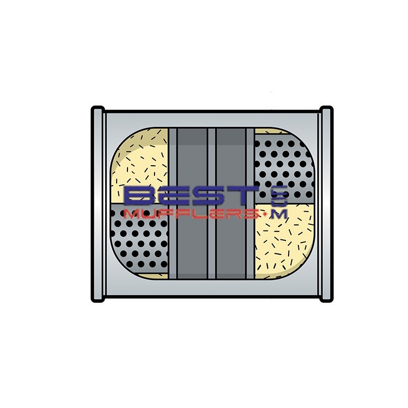 Berklee Sports Muffler BS0233 – 76mm (3.00") Offset Offset Chambered Design with Baffle