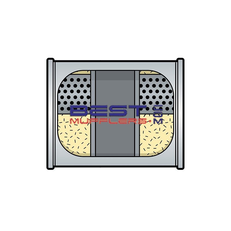 Berklee Sports Muffler BS0243 – 76mm (3.00") Inline Offset Chambered Free Flow