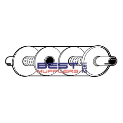 Berklee BM0562 Sports Muffler – 63mm Centre / Centre 150mm Round 600mm Body