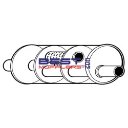 Berklee Sports Muffler BM0092 – 51mm (2.00") Offset Centre Reverse Flow Quiet