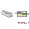 Berklee Sports Muffler 
2.50" Inlet / Outlet 
Centre Offset Free Flow Design