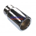 Stainless Steel & Chrome Exhaust / Tip 
2.00" Inlet 2.50" Outlet 
Straight Cut With Rolled Edge
