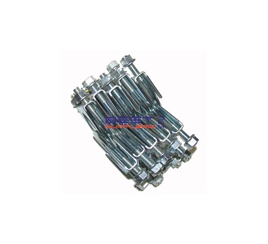Pack of 10 – U Bolt Exhaust Clamps (C9-Clamp). Standard duty, round-back clamps designed for 50mm–54mm exhaust pipes.