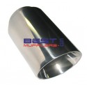 Round Exhaust Tip 2.25" ID - 3.00" OD Angle Cut | Polished Stainless