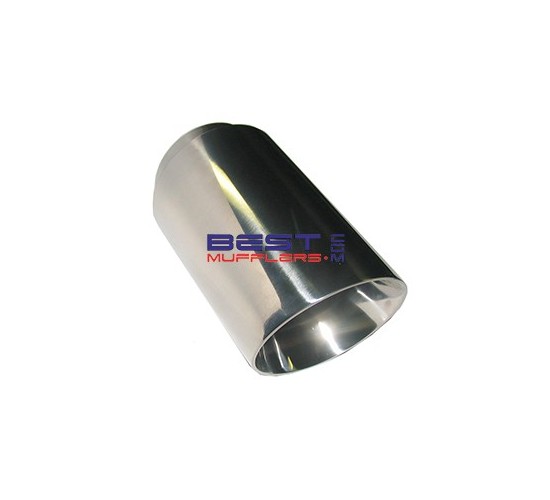 Round Exhaust Tip 2.25" ID - 3.00" OD Angle Cut | Polished Stainless
