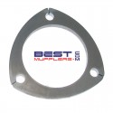 3-bolt flange plate with a 90mm internal bore and 95mm bolt spacing, ideal for fabricating or repairing exhaust connections.
