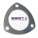 3-bolt flange plate with a 63mm internal bore and 77mm bolt spacing, ideal for fabricating or repairing exhaust connections