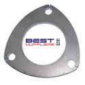 3-bolt flange plate with a 57mm internal bore and 77mm bolt spacing, ideal for fabricating or repairing exhaust connections.