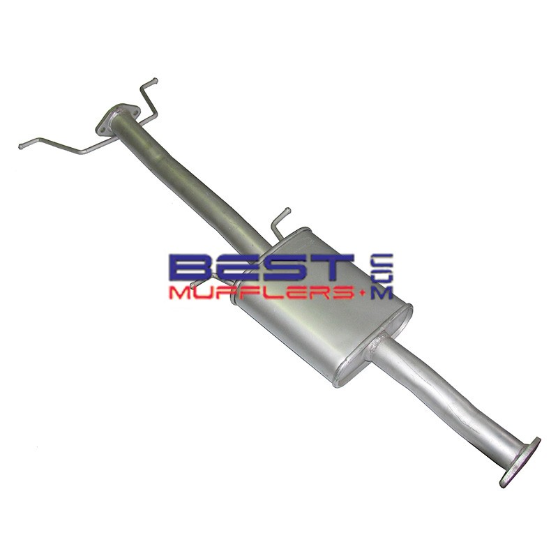 Factory Fit M7636 front muffler assembly suits Mazda MX6 2.2L Turbo 2-door coupe models from 1987 to 1991.
