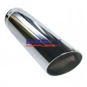 Chrome Exhaust Tip 063mm Inlet 070mm Outlet 300mm Long Angle Cut [AC412]