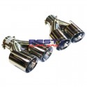 Twin Exhaust Tips [Pair] 
2.50" Inlet with Twin 3.50" Outlets Staggered 
Polished Stainless Steel