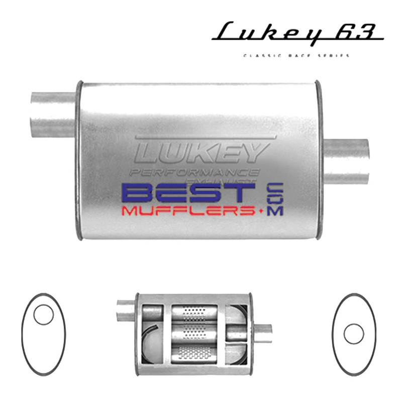 Lukey Super Turbo Sports Muffler 
Reverse Flow Design 
PN# LMT17733