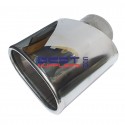 Stainless Steel Exhaust Tip 063mm Inlet 140mm x 80mm Outlet Angle Cut [VTDAX-63SS]