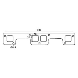 DSF030 exhaust manifold / header gasket suits the Isuzu G161Z, G180Z and G200Z SOHC engines, including Holden Gemini 1.6L G161Z