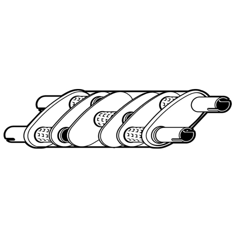 Berklee Universal Muffler 
51mm Inlet / Outlet 
Twin / Twin 
Australian Made 
Baffled Design 
PN# PN# BM0150