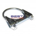 U Bolt Exhaust Clamp (C1-Clamp) – standard duty round-back clamp designed for 25mm–28mm (1.0"–1 1/8") exhaust pipe.