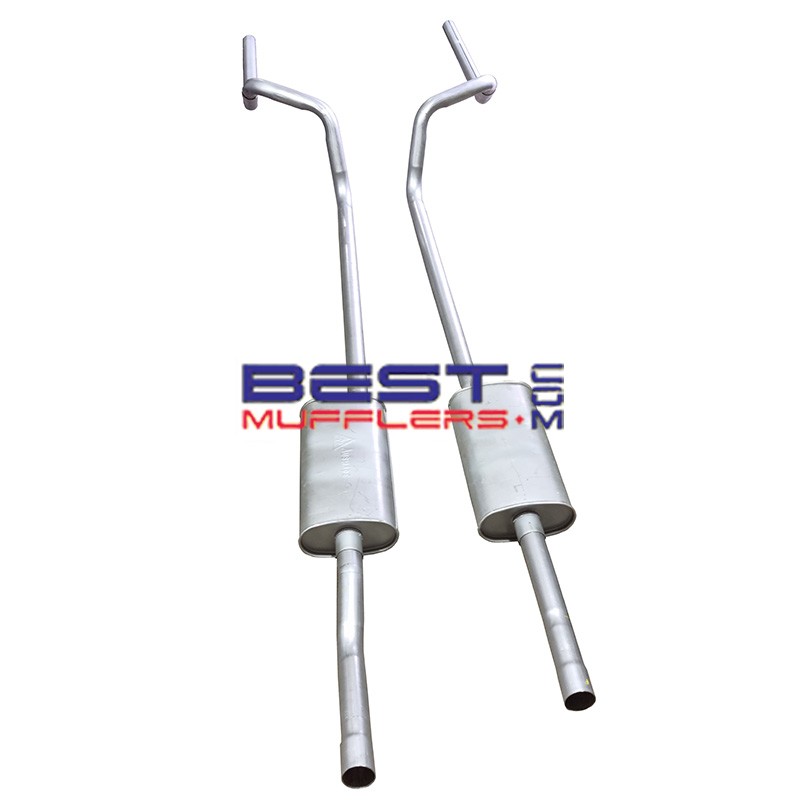 Twin exhaust pipework kit to suit Holden HK, HT & HG Sedan, Wagon & Ute models. Designed to work with Pacemaker PH5200 headers
