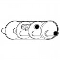Universal Exhaust System Muffler 
2.00" Inlet / Outlet 
Reverse Flow Design [Quiet] 
PN# BM0094