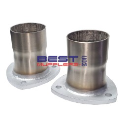 Exhaust Header / Extractor Outlet Tapered Reducing Cones 
Flanged 3.00" ID to 2.50 ID Stainless Steel 
PN# COL3B76-63ID-304
