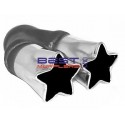 Chrome Exhaust Tip 
57mm Inlet 75mm Outlet x 2
Twin Star Design 
PN# YPSTAR