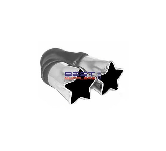 Chrome Exhaust Tip 
57mm Inlet 75mm Outlet x 2
Twin Star Design 
PN# YPSTAR