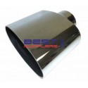Chrome Exhaust Tip 063mm Inlet 140mm x 89mm Outlet Angle Cut Left [VTDA63]