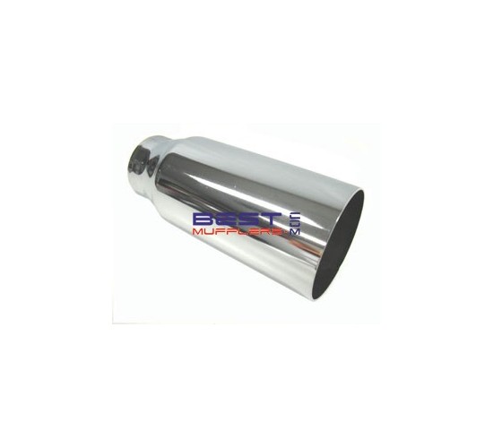 Chrome Exhaust Tip 063mm Inlet 089mm Outlet Straight Cut [SC562] 450mm Long