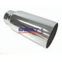 Chrome Exhaust Tip 076mm Inlet 089mm Outlet Straight Cut [SC512] 300mm Long