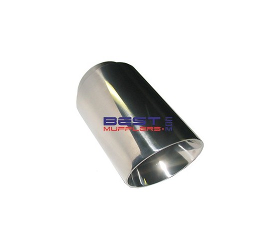 Chrome Exhaust Tip 057mm Inlet 076mm Outlet Angle Cut [ZS606-57]