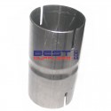 Exhaust Pipe Joining Sleeve 
Slips Over 2.00" [51mm] Pipe 
Mild Steel [Semi-Bright] 
PN# EXD200