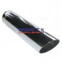Chrome Exhaust Tip 063mm Inlet 070mm Outlet 300mm Long Angle Cut [AC412]
