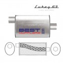 Lukey Sports Muffler 
Ultra Flow Design 
Universal Applications 63mm ID 
350mm Long 
PN# LMU17615
