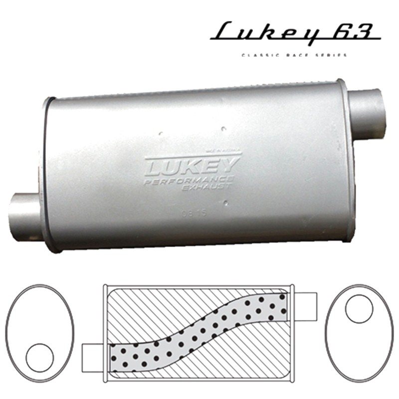 Lukey Sports Muffler 
Ultra Flow Design 
Universal Applications 51mm ID 
400mm Long 
PN# LMU17602