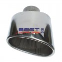 Stainless Steel Exhaust Tip 063mm Inlet 140mm x 80mm Outlet Angle Cut [VTDAX-63SS]