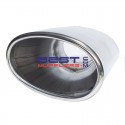 Stainless Steel Exhaust Tip 063mm Inlet 140mm x 80mm Outlet Angle Cut [VTDAX-63SS]