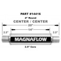 Magnaflow Sports Muffler 
2.50" Inlet / Outlet 
4" Round 
PN#14416
